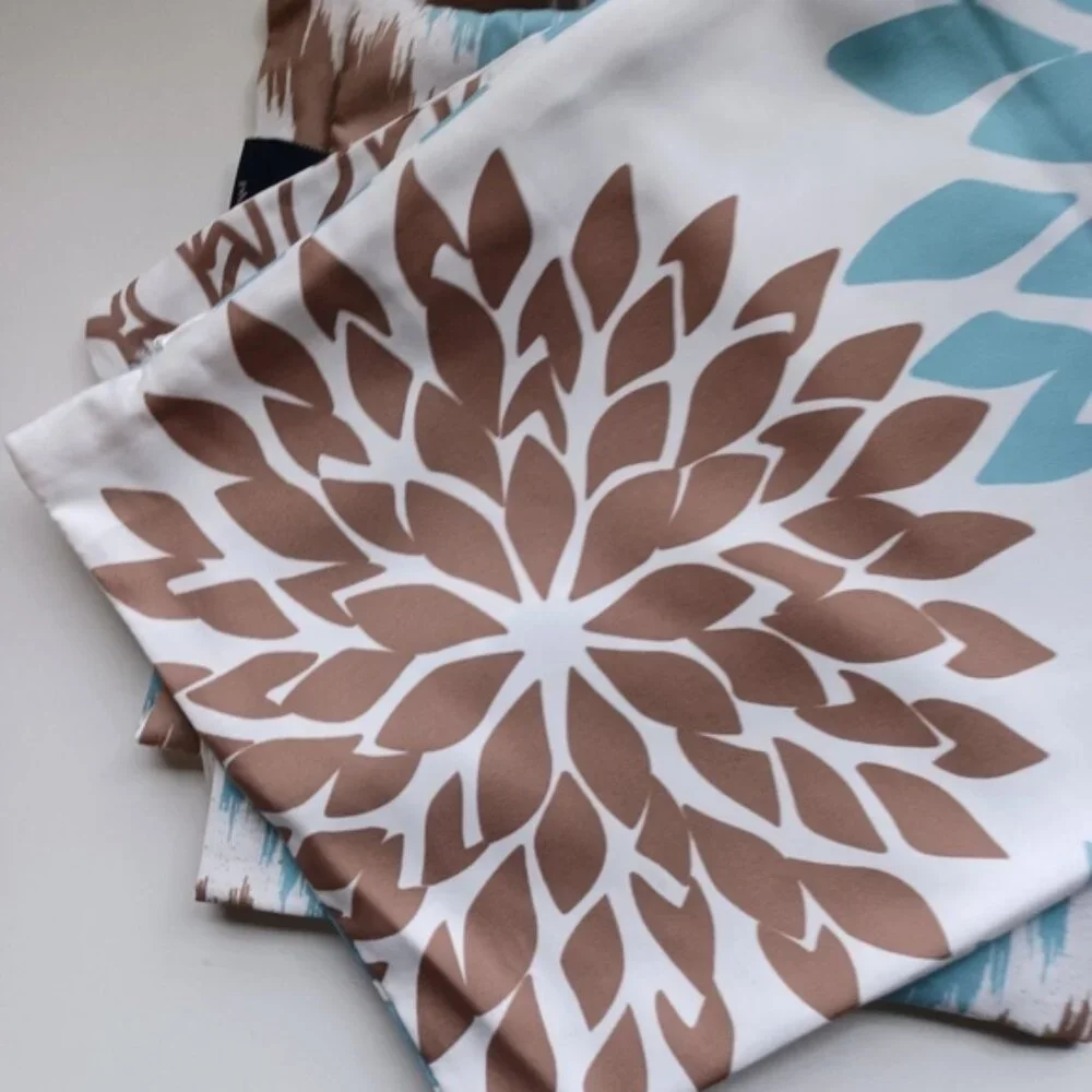 Phantoscope Decorative Pillow Covers | Set of 4 | 18x18 | Leaf Print